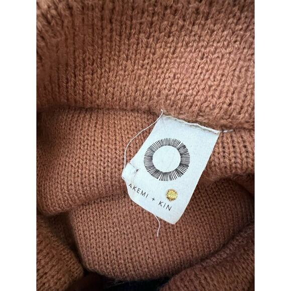 Anthropologie Akemi+Kin Cape Sweater Womens One Size Navy Brown - Picture 7 of 7